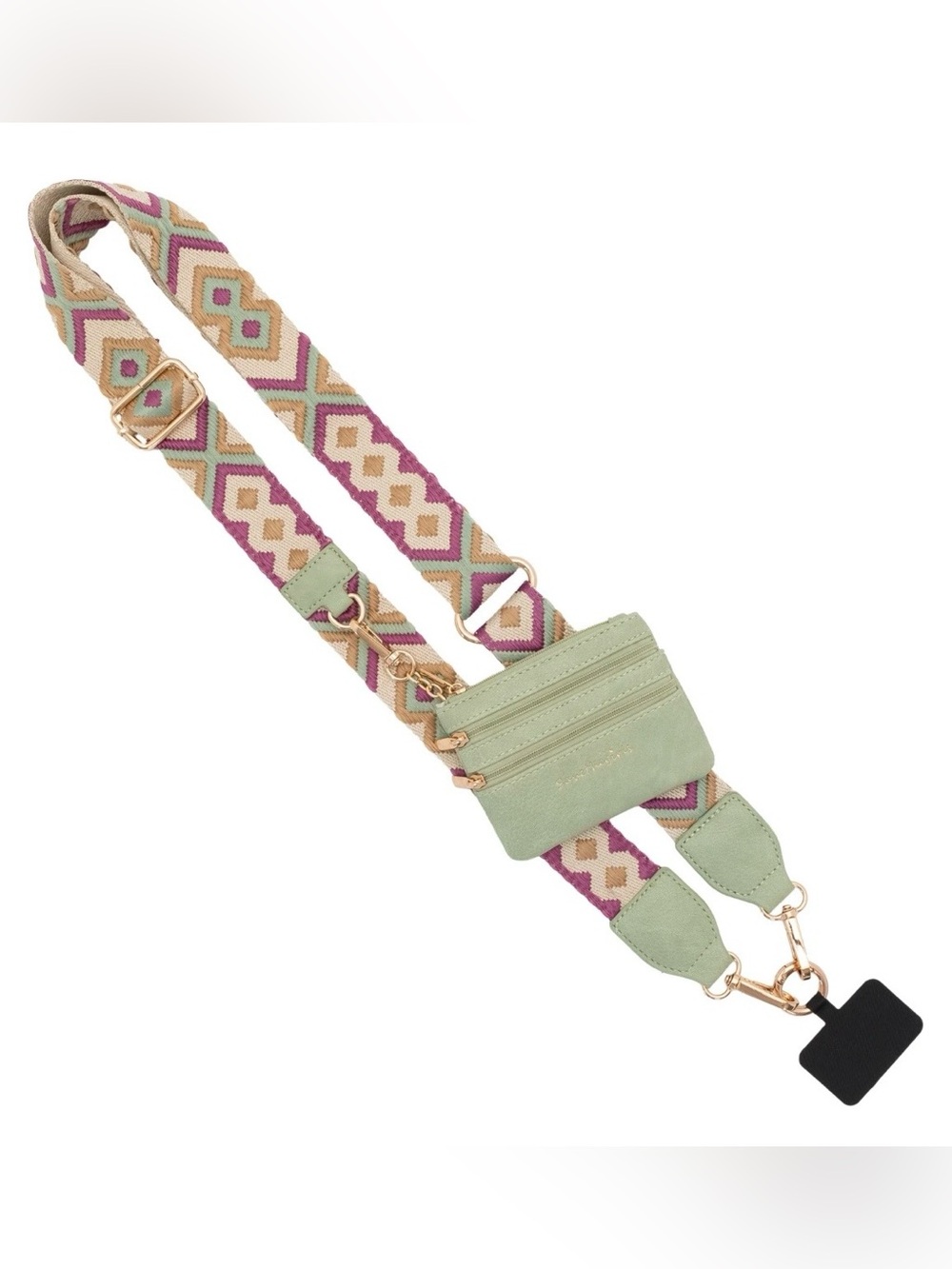 Save the Girls Clip & Go Strap w/ Zippered Pouch NWT Sage green - Picture 8 of 11